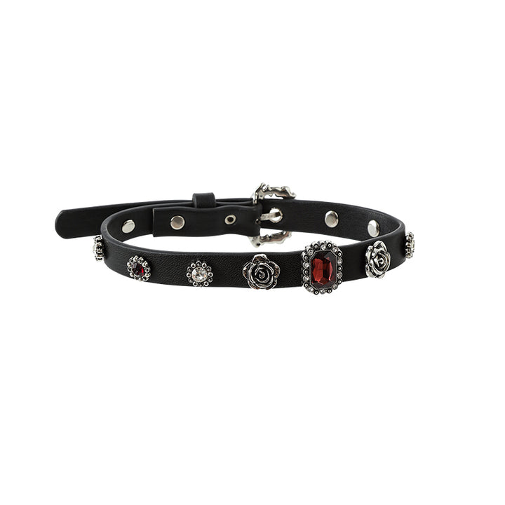 Vintage Colored Diamond Leather With Versatile Collar - JOcaste