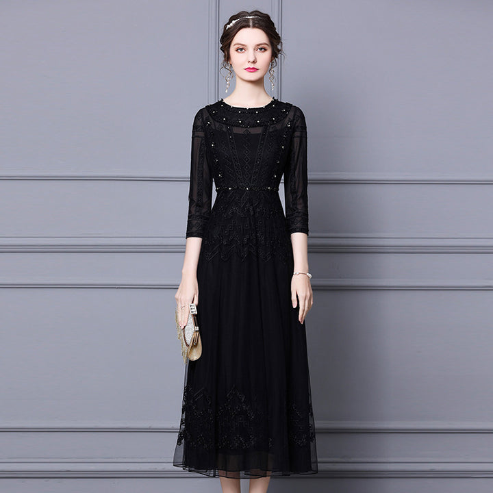 Premium Feel Nail Diamond Fashion Slim Fit Dress