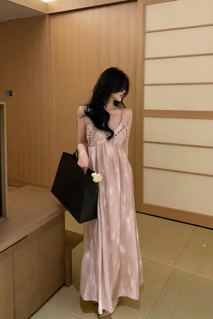 Heavy Industry Sling Dress For Women's Beach Vacation Loose V-Neck