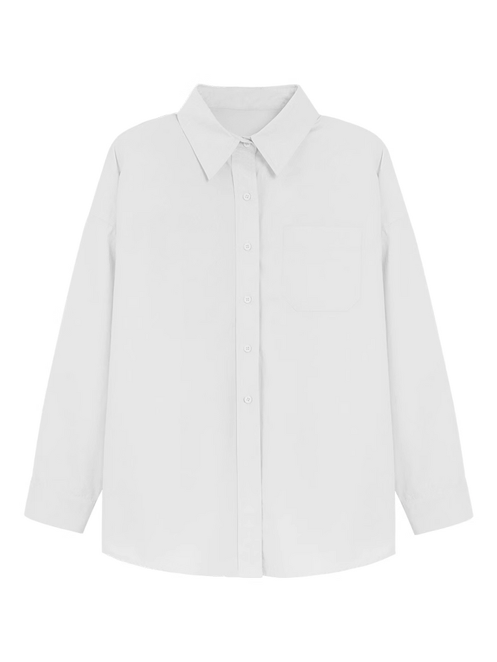 Women's Solid Color Cotton Shirt – Casual All-Matching Style-SH-TOP-SH-TOP-002