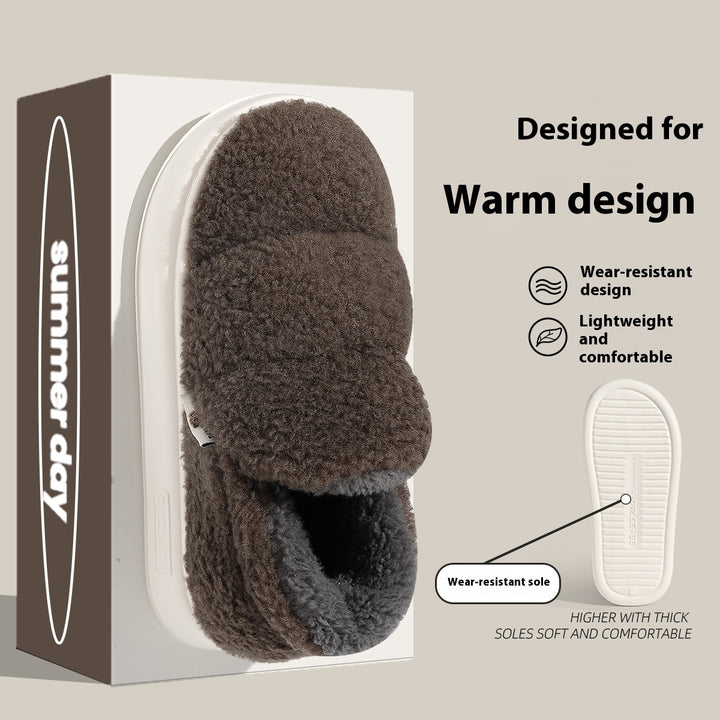Unisex Plush Cotton Slippers – Cozy Home Shoes with EVA Sole