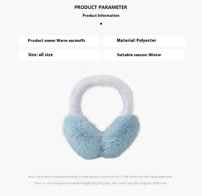 Monochrome Plush Ear Muffs – Warm, Portable, and Foldable for Winter