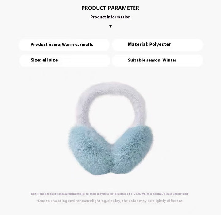 Monochrome Plush Ear Muffs – Warm, Portable, and Foldable for Winter