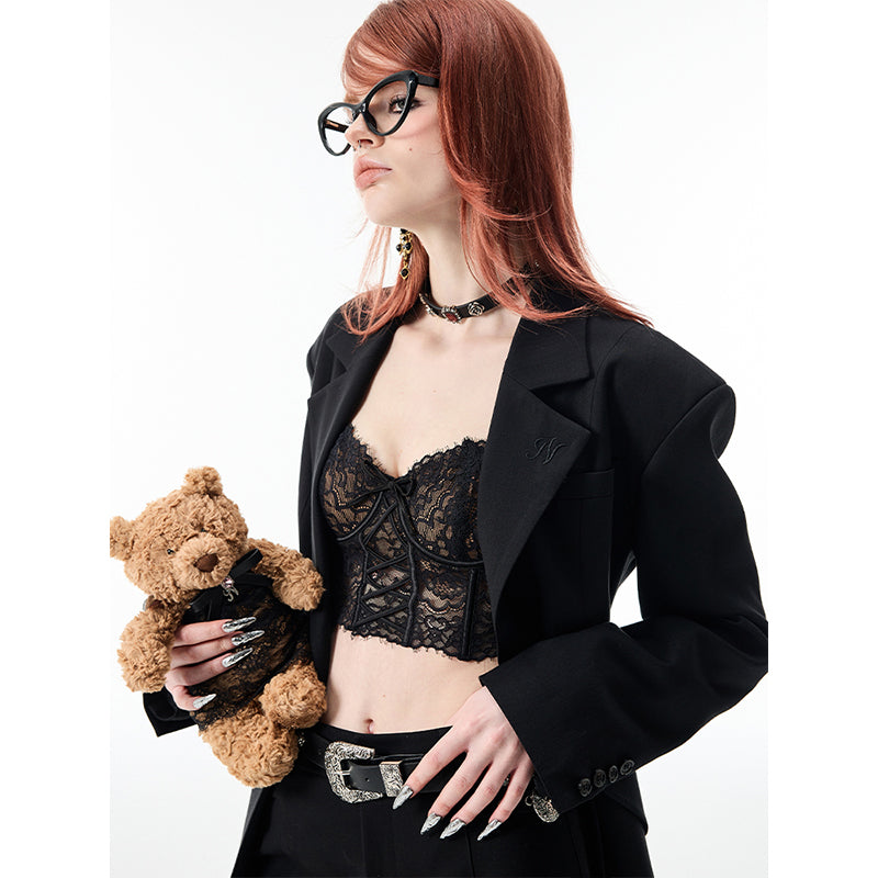 Vintage Colored Diamond Leather With Versatile Collar - JOcaste