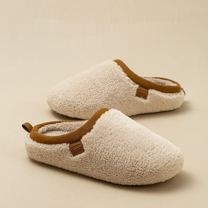 Cozy Plush Slippers for Men & Women - Soft Artificial Wool, Round Toe, Sizes 36-43