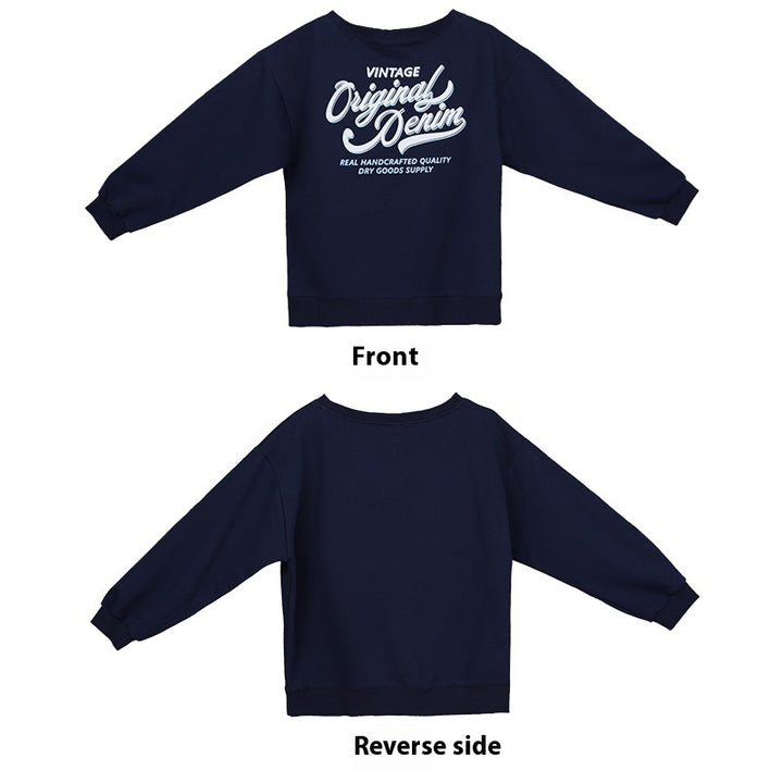 Navy Blue Off-Shoulder Sweater & Trousers Set – Women's Cotton Two-Piece Suit-SH-SS-002