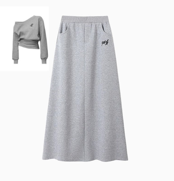 Sports Casual Waist Tight Top Waist Slant Shoulder Suit