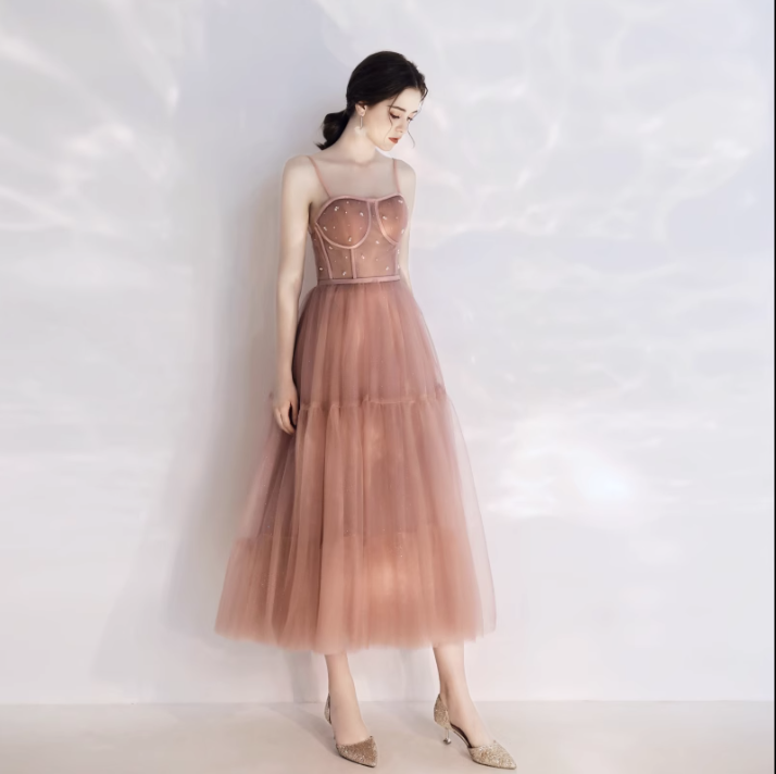 Mid Length Dress For Engagement Birthday Party - JOcaste