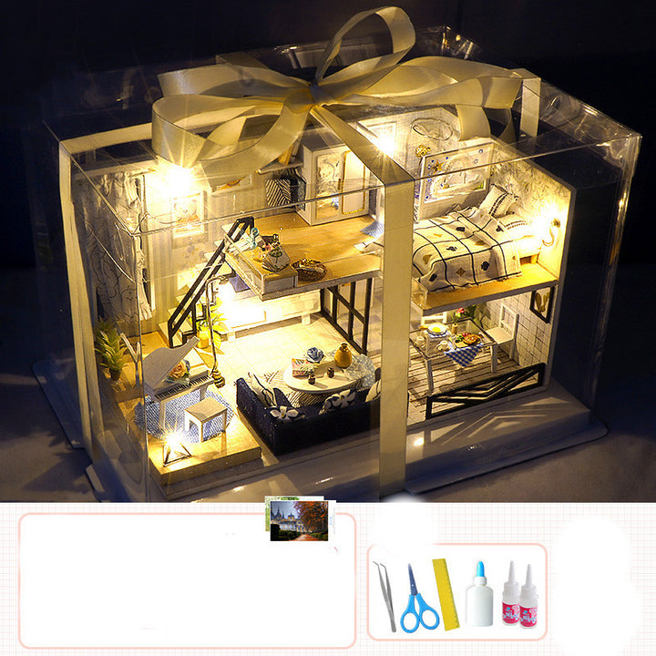 DIY Handmade Assembling Kit – Miniature House with Music, Lights & Custom Styles