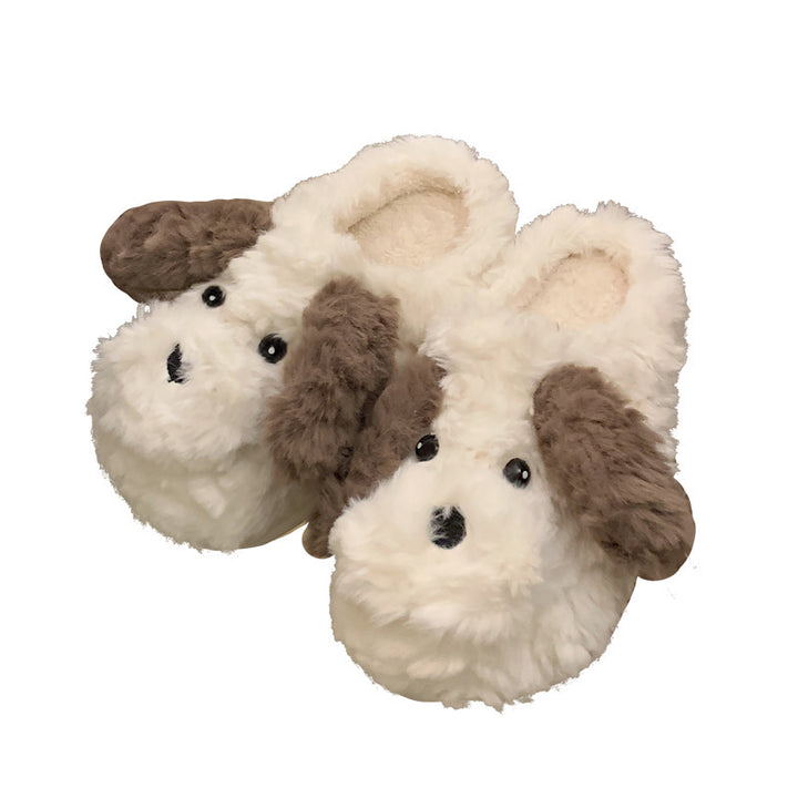 Cartoon Plush Slippers for Women – Warm & Cozy Korean Style with Toe Holder