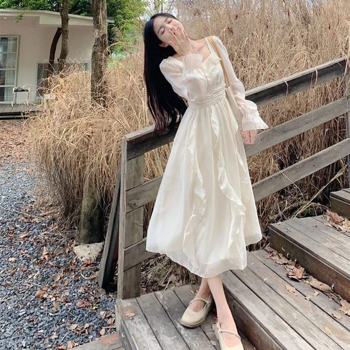Girls French Style Long Sleeve Dress