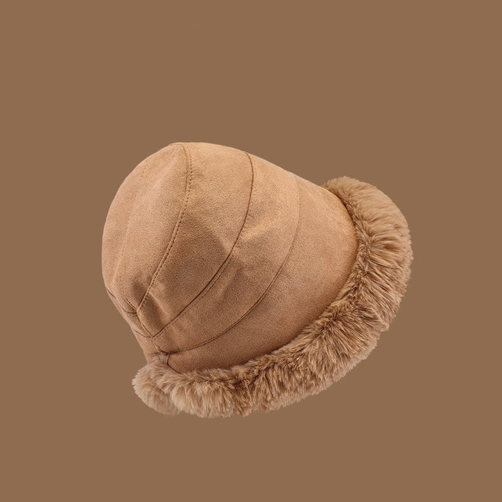C1623 Suede Plush Edge Fisherman’s Hat – Trendy, Warm & Windproof | Dome Crown, M Size
