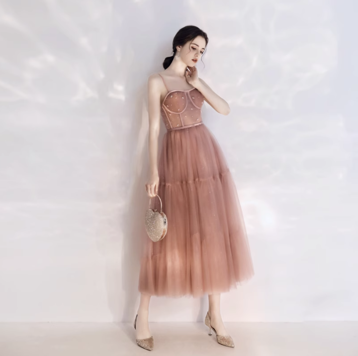 Mid Length Dress For Engagement Birthday Party - JOcaste