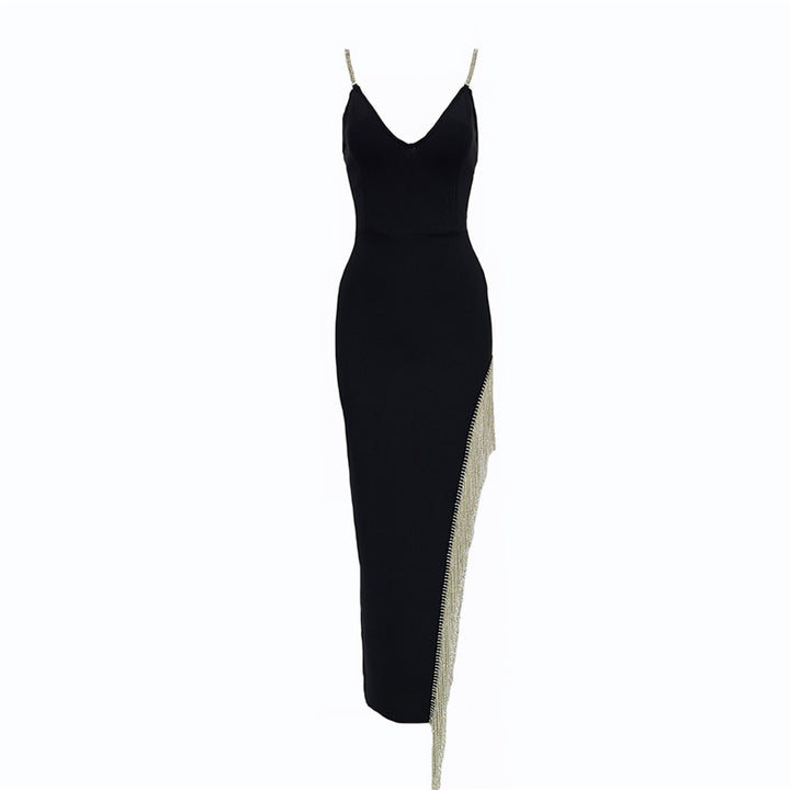 Slim Fit Slim Dress With Strap Zipper - JOcaste