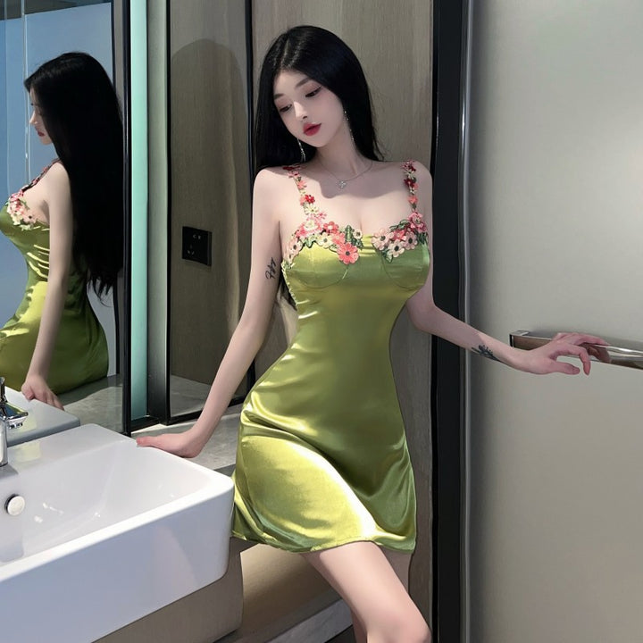 Knitted Lace Halter Ladies Short Dress
