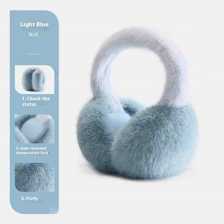 Monochrome Plush Ear Muffs – Warm, Portable, and Foldable for Winter