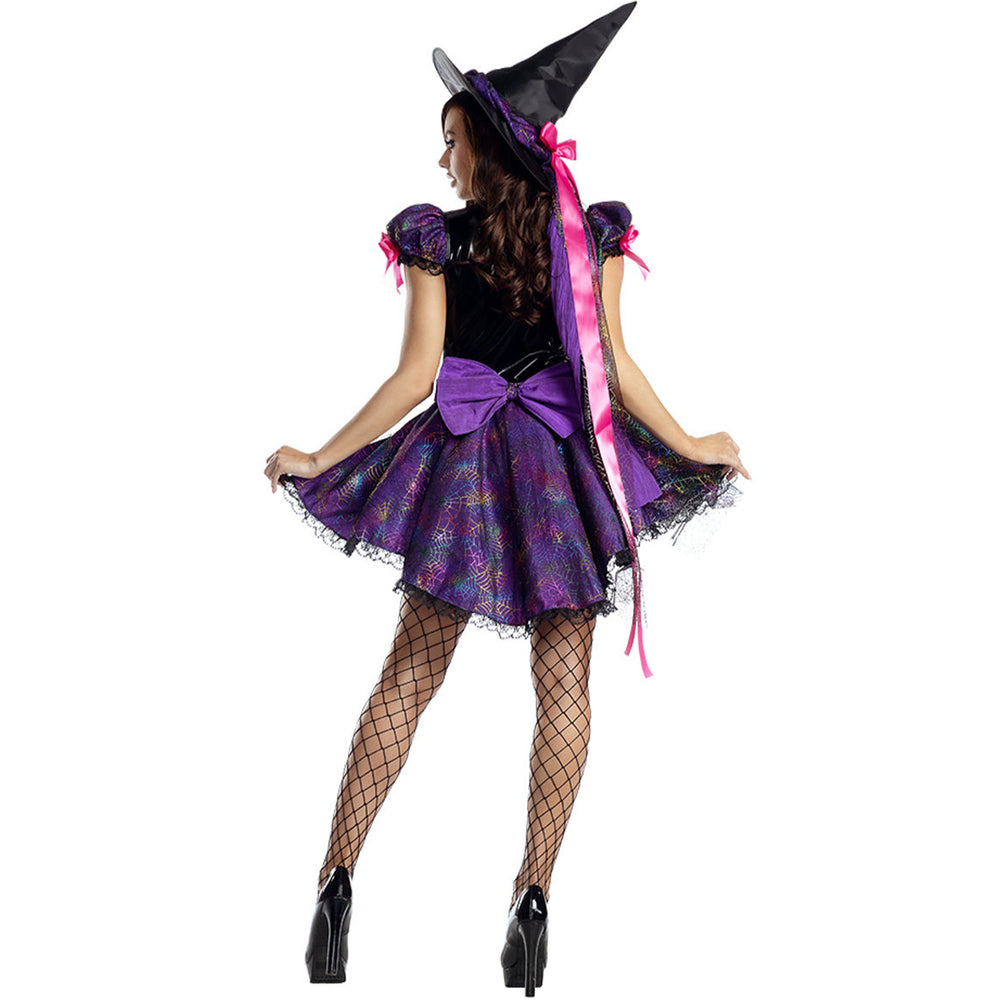 Spider Web Witch Clothes Halloween Magic Wizard Cos Costume - JOcaste