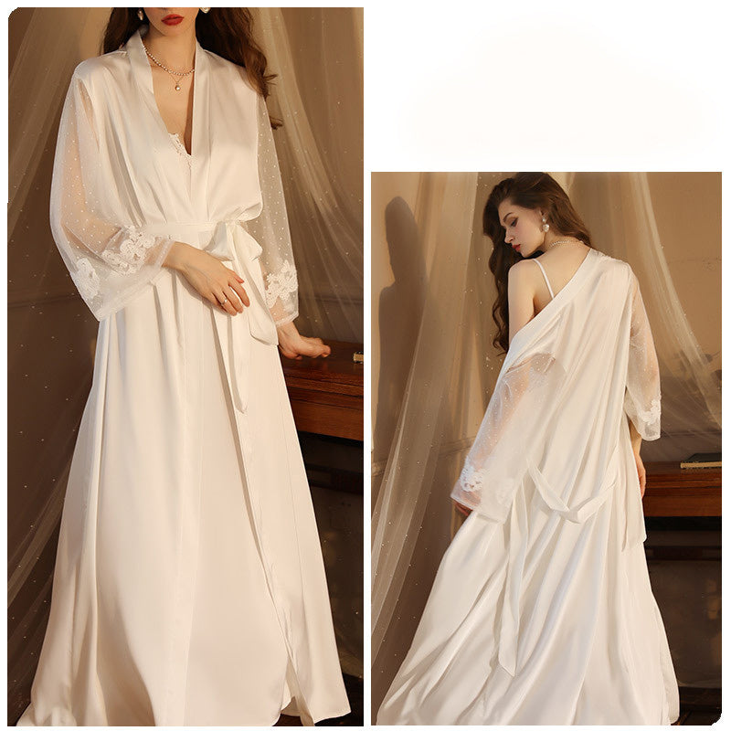 Elegant Satin & Mesh Camisole Set – Two-Piece Loungewear-SH-LNG-0108