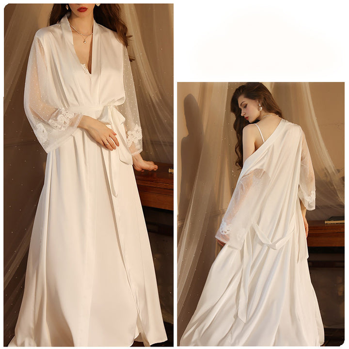 Elegant Satin & Mesh Camisole Set – Two-Piece Loungewear-SH-LNG-0108