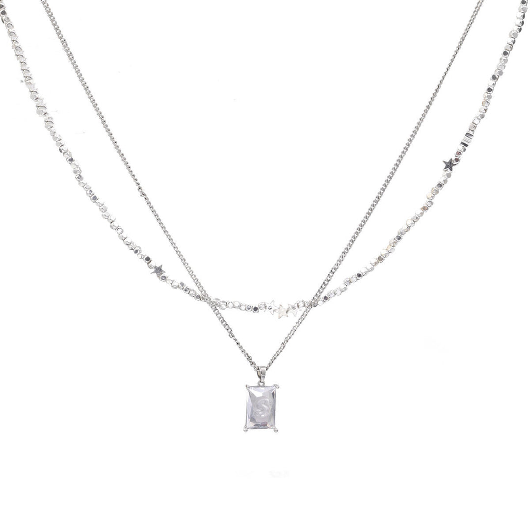 Double-Layer Twin Necklace – 37cm Multi-Layer Fashion Chain for Women-SH-FJ-014