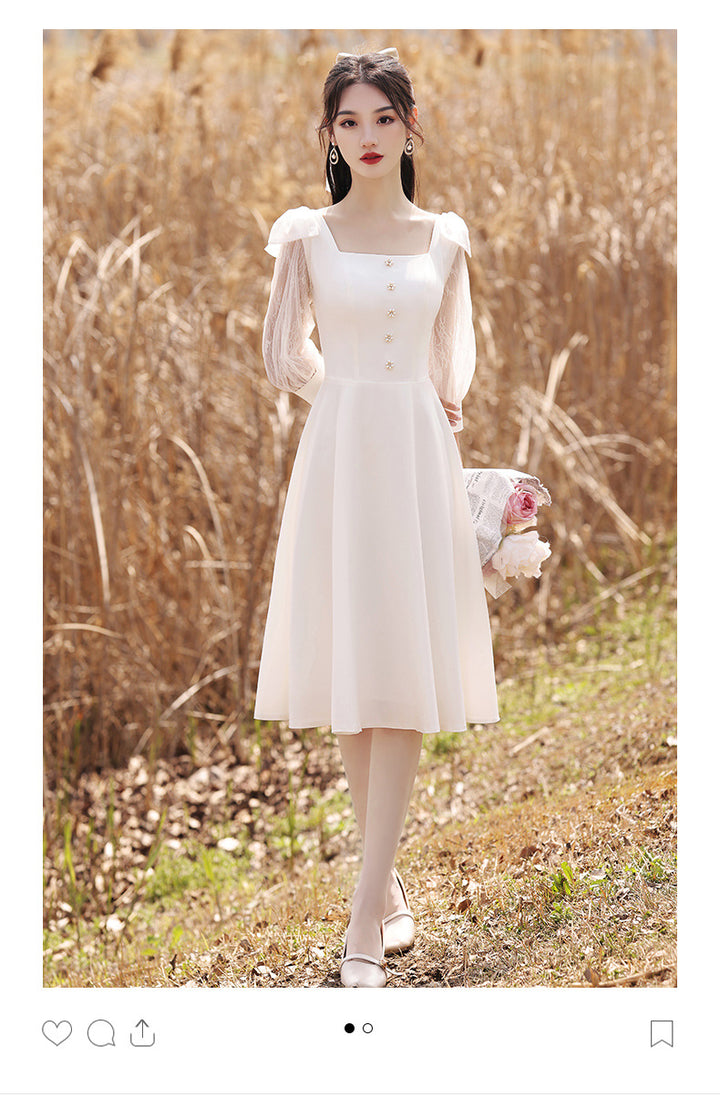 White Dinner Suit Women's Light Luxury Engagement Dress