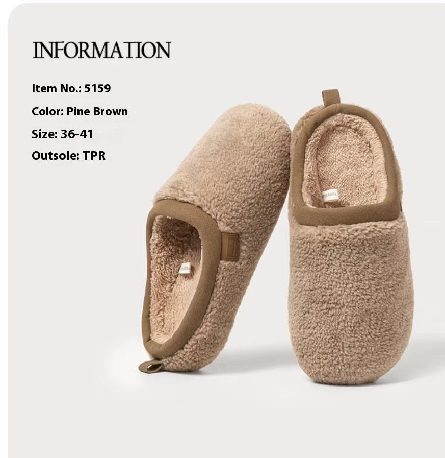 Cozy Plush Slippers for Men & Women - Soft Artificial Wool, Round Toe, Sizes 36-43