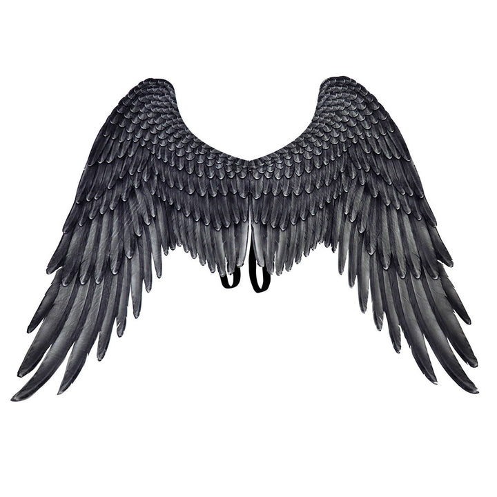 Halloween unisex oversized black white angel wings