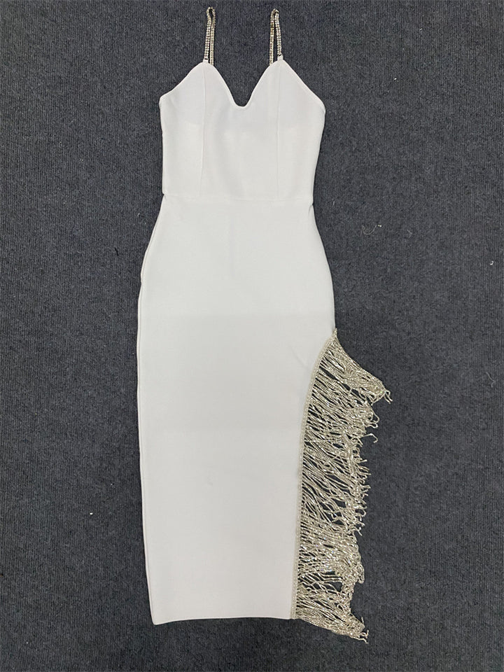 Slim Fit Slim Dress With Strap Zipper - JOcaste