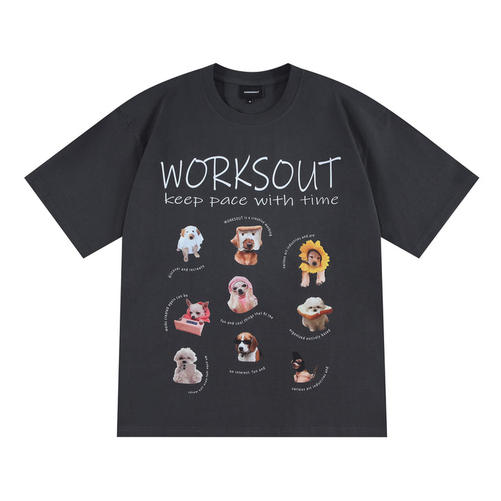Pet Puppy Printed Short Sleeve Retro T-shirt