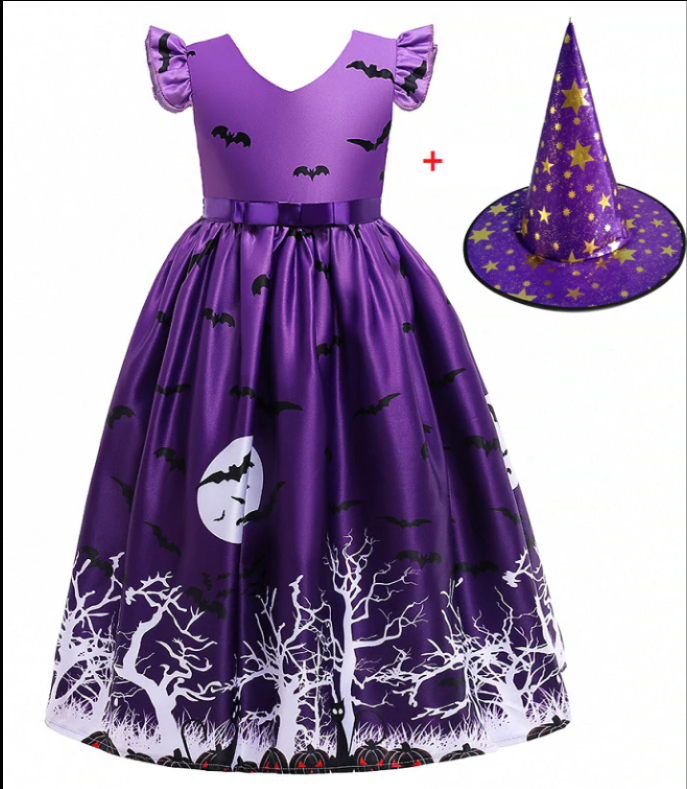 Halloween Princess Dress Halloween Printed Mesh - JOcaste