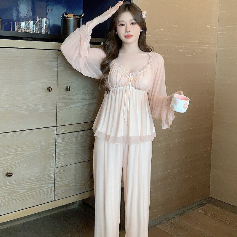 Pure Desire Homewear Pajamas Suit Lace Modal Pajamas Can Be Outside