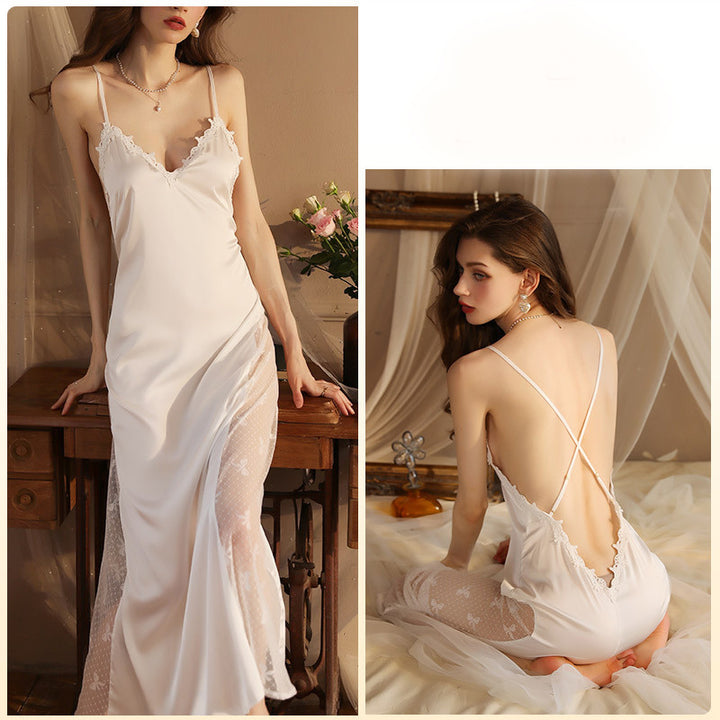 Elegant Satin & Mesh Camisole Set – Two-Piece Loungewear-SH-LNG-0108
