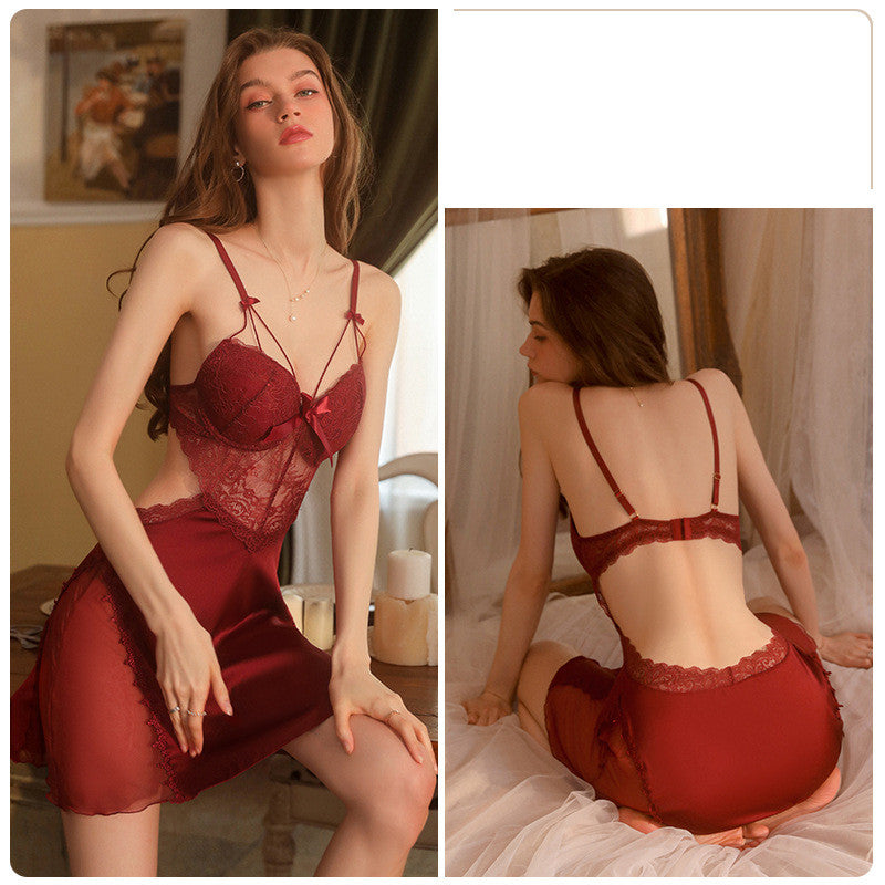 Steel Ring Gathered Pajamas Solid Color