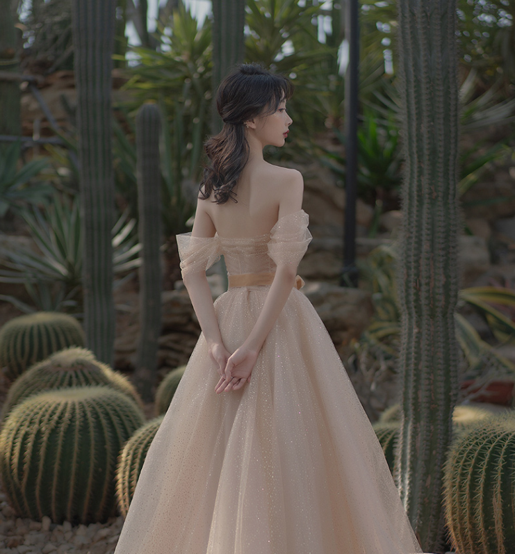 Off Shoulder High End Banquet Evening Dress - JOcaste