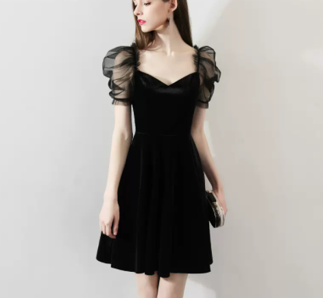 Party French Dress Short Style Looks Thin