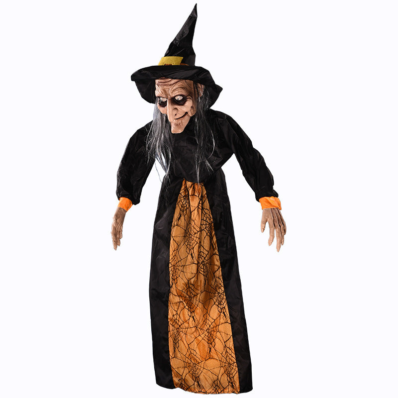 Halloween Decoration Witch Voice Control Props Luminous Hanging Ghost