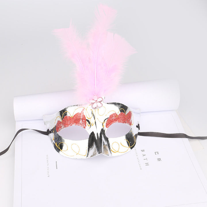 Halloween Glowing Fluff Fiber Led Feather Mask