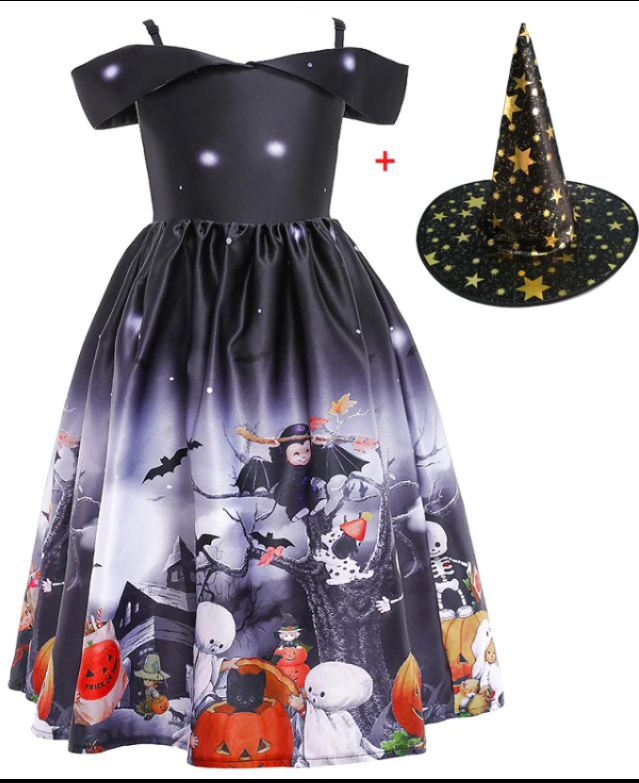 Halloween Princess Dress Halloween Printed Mesh - JOcaste