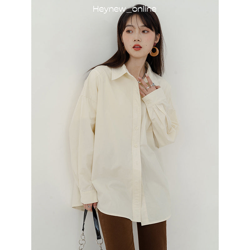Women's Solid Color Cotton Shirt – Casual All-Matching Style-SH-TOP-SH-TOP-002