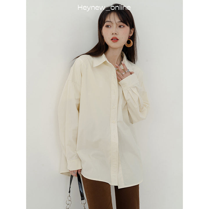 Women's Solid Color Cotton Shirt – Casual All-Matching Style-SH-TOP-SH-TOP-002