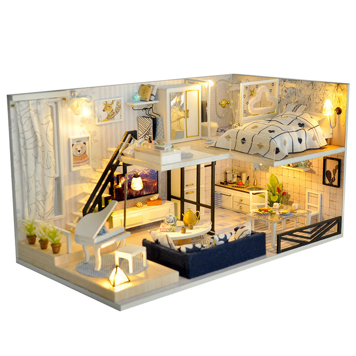 DIY Handmade Assembling Kit – Miniature House with Music, Lights & Custom Styles