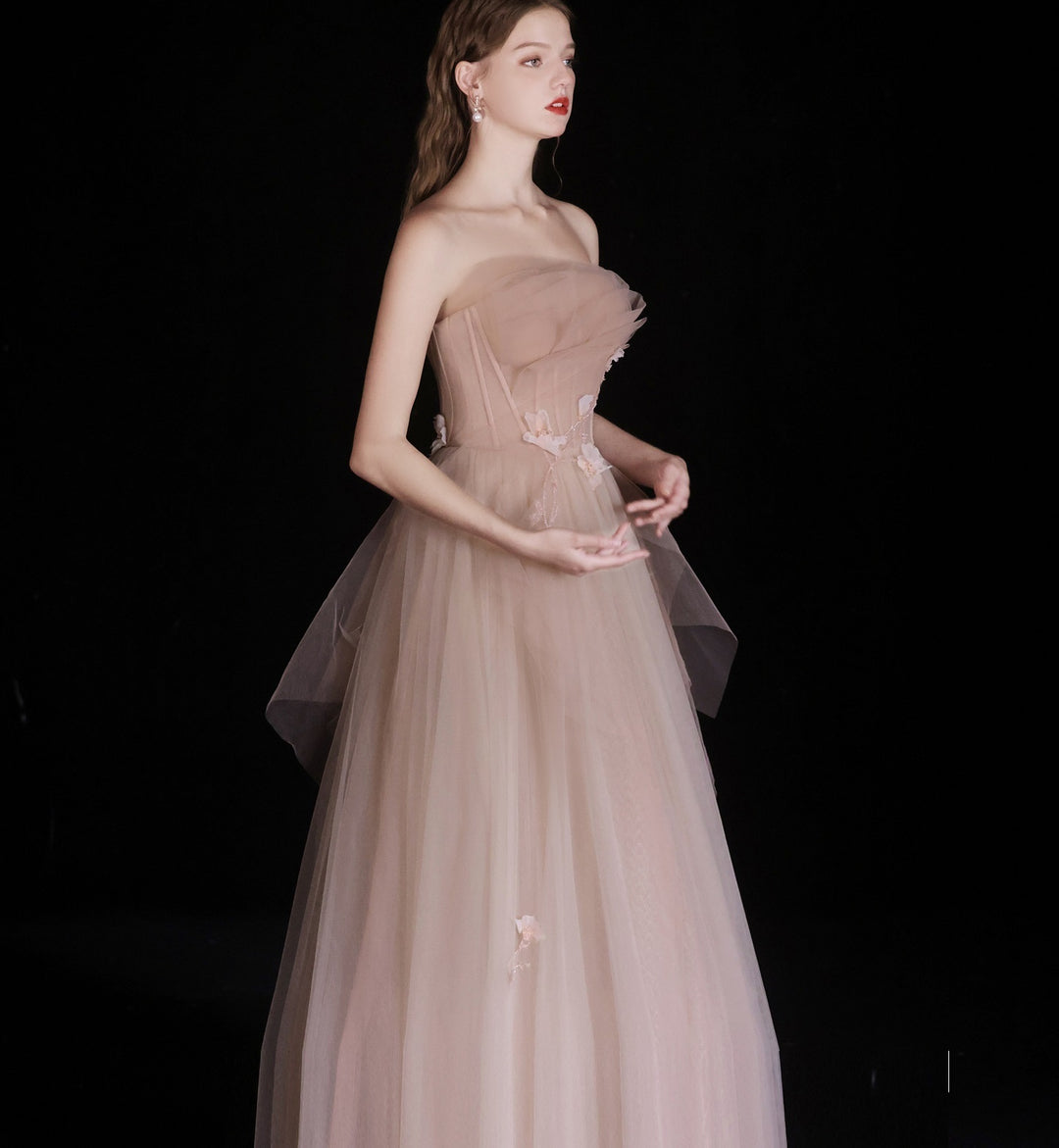 Bridal Wedding Dinner Tube Top Flower Dress For Women
