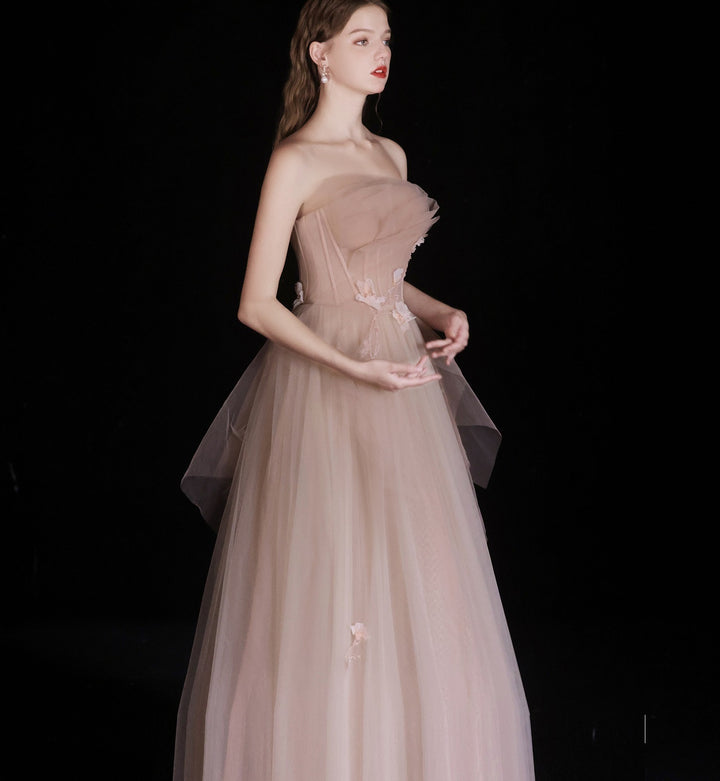 Bridal Wedding Dinner Tube Top Flower Dress For Women