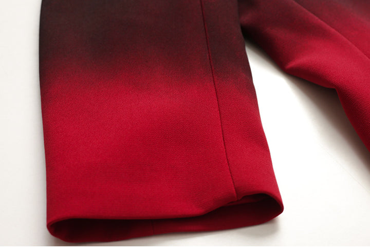 Gradient Red Buttocks Wrapped Dress For Women