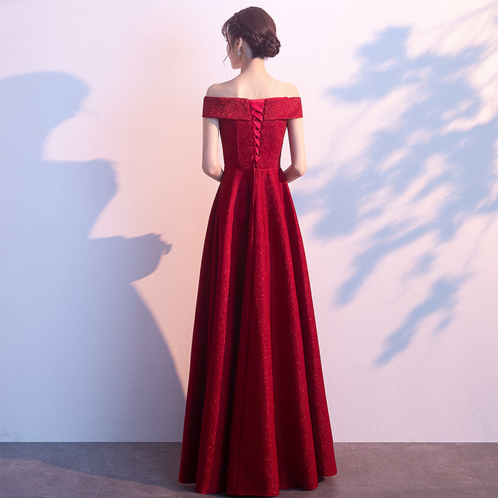 Wedding engagement red evening dress