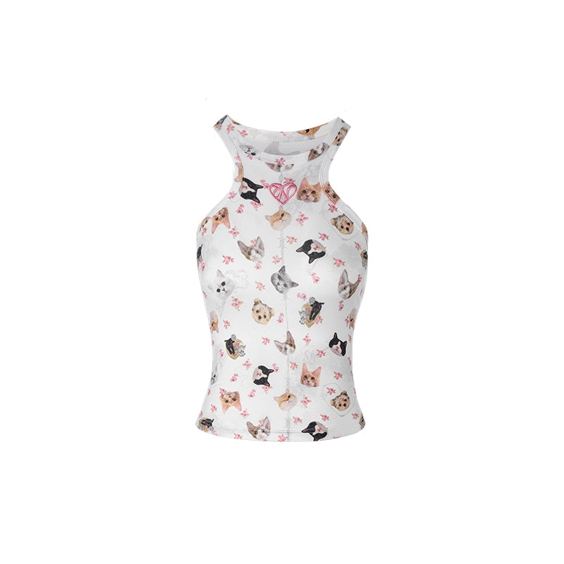 Embroidered Animal Racerback Vest Small Camisole