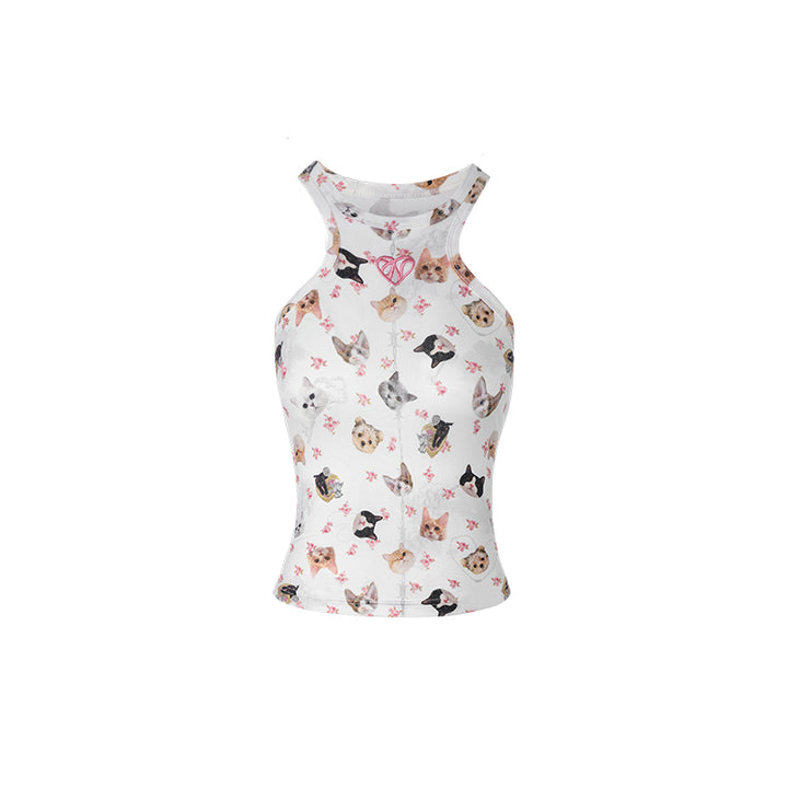 Embroidered Animal Racerback Vest Small Camisole