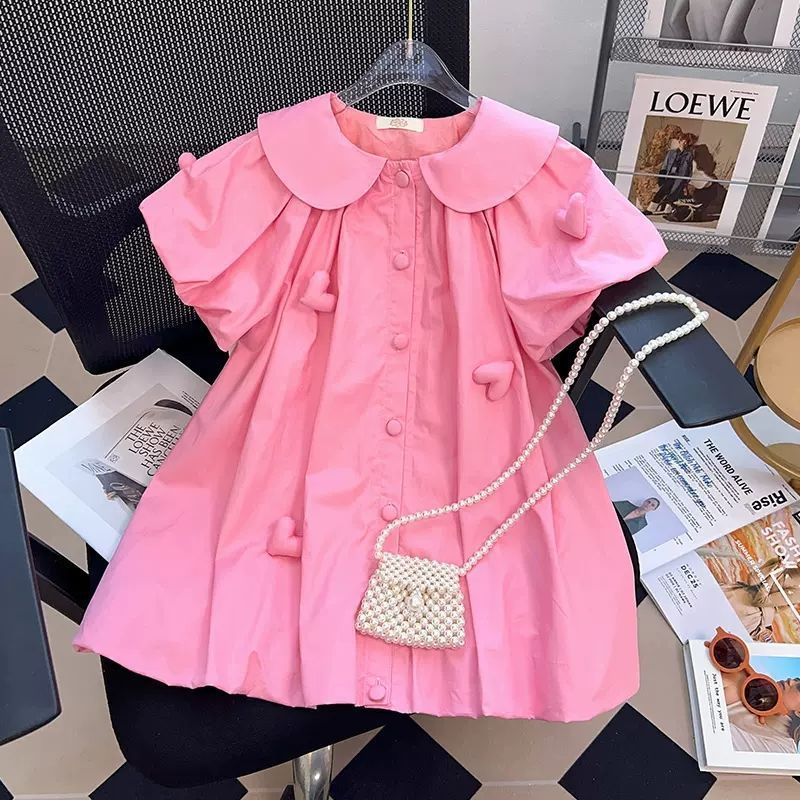 Summer Girls Fashion Peter Pan Collar Short Sleeve Dress
