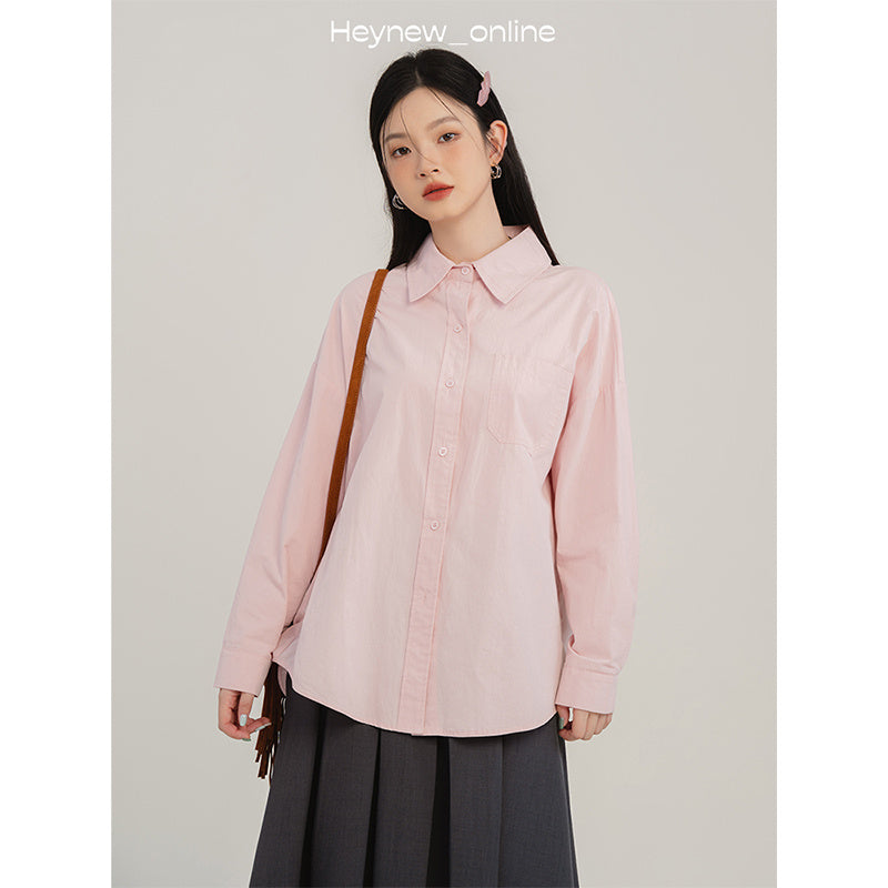 Women's Solid Color Cotton Shirt – Casual All-Matching Style-SH-TOP-SH-TOP-002