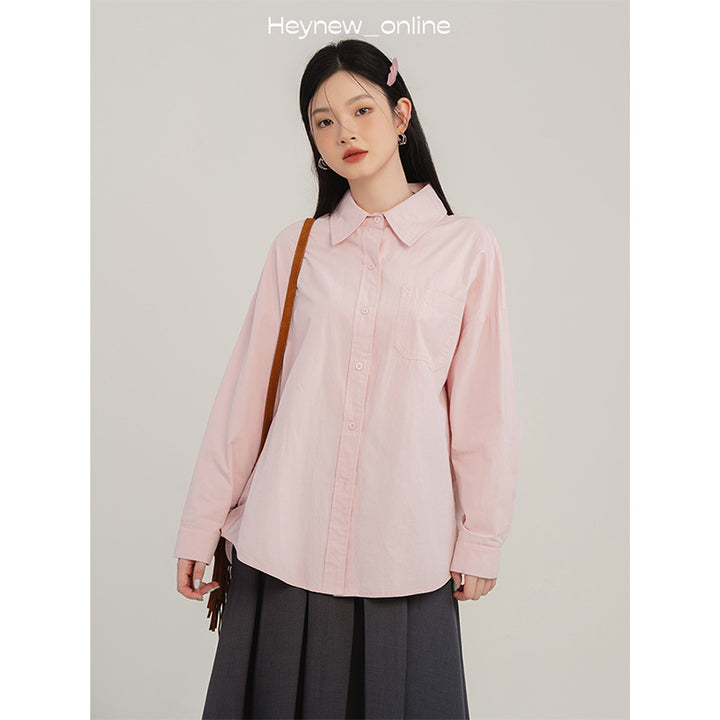 Women's Solid Color Cotton Shirt – Casual All-Matching Style-SH-TOP-SH-TOP-002